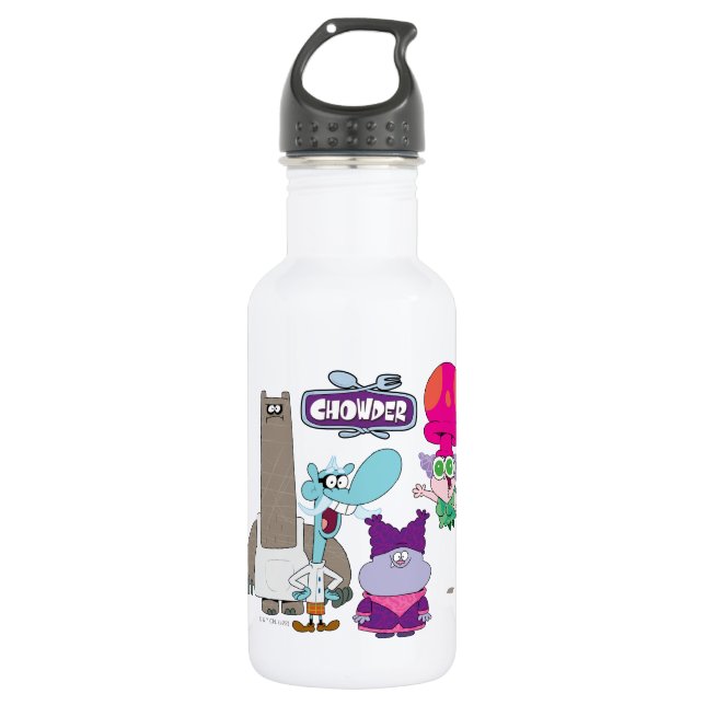 Shnitzel, Mung, Chowder, and Truffles Stainless Steel Water Bottle (Front)
