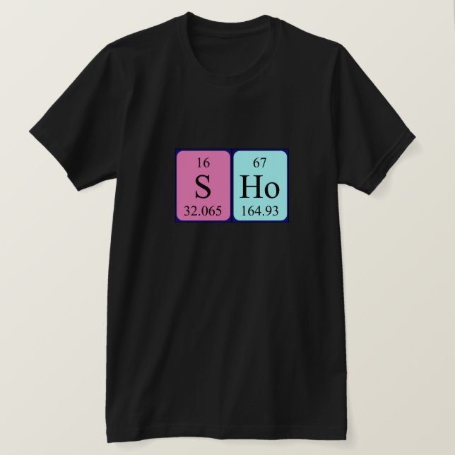 Sho periodic table name shirt (Design Front)