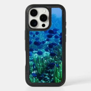 Shoal of Blue Discus Fish Underwater Scene iPhone 16 Pro Case