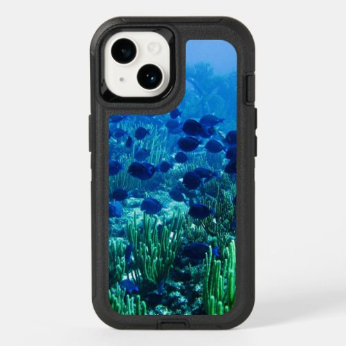 Shoal of Blue Discus Fish Underwater Scene OtterBox iPhone 14 Case