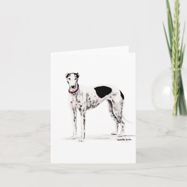 Shobe the Greyhound Dog Art Note Card (Front)