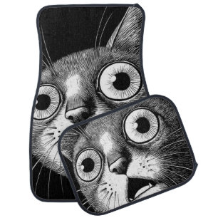 Shock Cat Minimalist Car Floor Mat