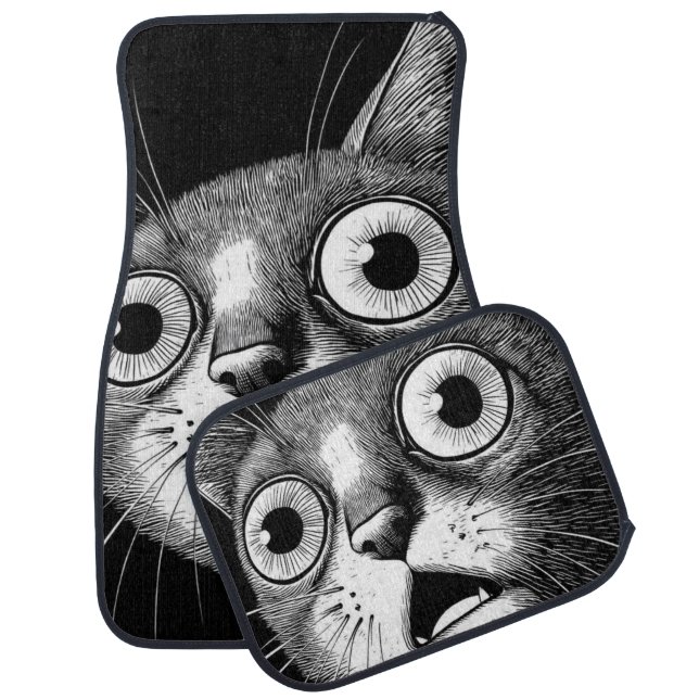 Shock Cat Minimalist Car Floor Mat (Set)