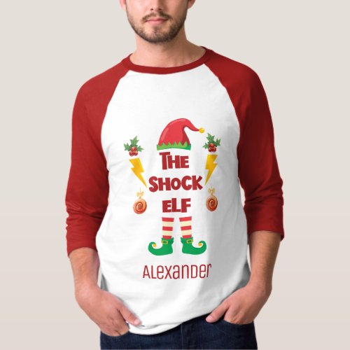 Shock elf family matching christmas outfit name T_Shirt