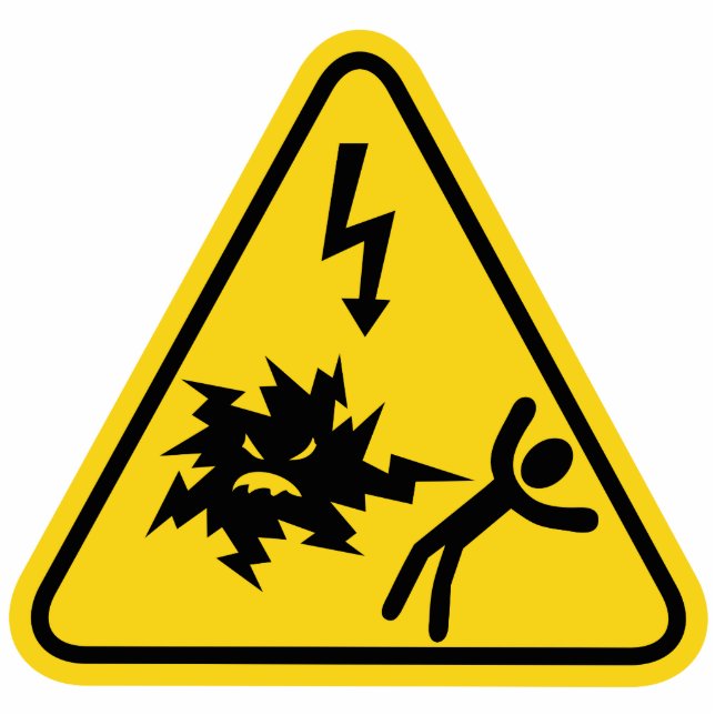 Shock Hazard Sign Cutout (Front)