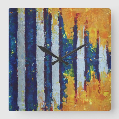 Shock Wave Sound Wave Modern Abstract Art Square Wall Clock