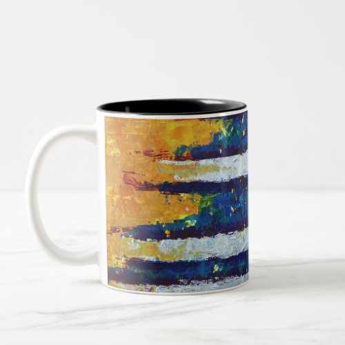 Shock Wave Sound Wave Modern Abstract Art Two_Tone Coffee Mug