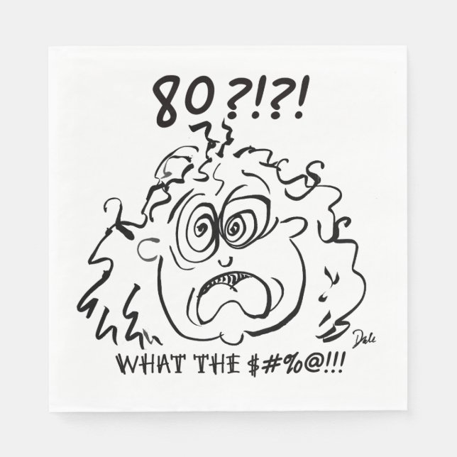 Shocked 80th Birthday Napkin (Front)