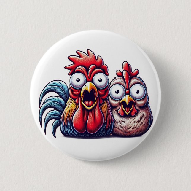 "Shocked Barnyard Duo" Button (Front)