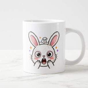 Shocked Bunny Halloween Ghost Face Giant Coffee Mug