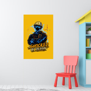 Shocked By Design High Voltage Electrical Engineer Poster