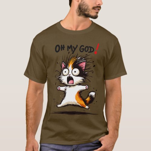 Shocked Calico Cat 4 T_Shirt