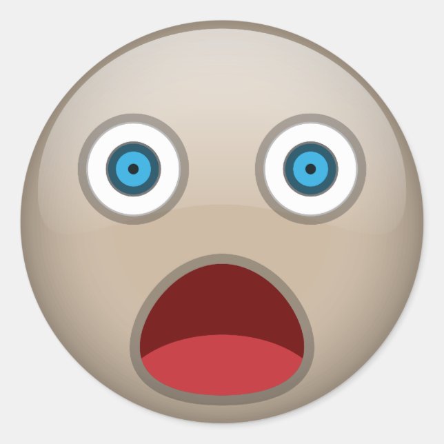 Shocked Classic Round Sticker (Front)