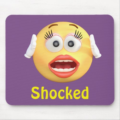 Shocked Emoji Girl Emoticon Cartoon Face Mouse Pad