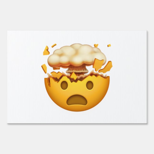 Shocked Face With Exploding Head - Emoji Yard Sign (Front)