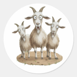 Shocked Goats Trio Classic Round Sticker