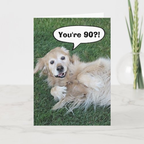 Shocked Golden Retriever Custom Age Birthday Card