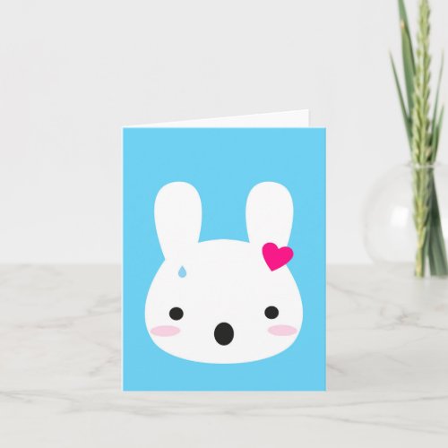 Shocked Kawaii Bunny Card