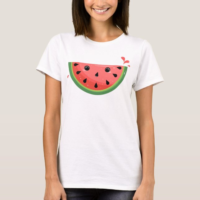 Shocked Kawaii Watermelon T-Shirt (Front)