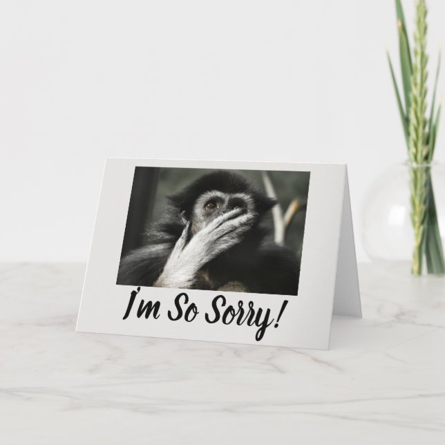 SHOCKED MONKEY, SURPRISE GREETING CARD (Front)