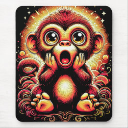 "Shocked Monkey" Vibrant Art Mouse Pad