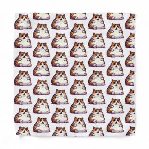 Shocked orange fat cat meme pixel art bandana