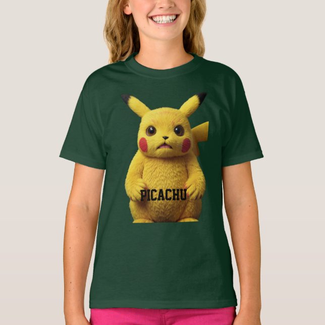 "Shocked Pikachu Mugshot — Designed  T-Shirt (Front)