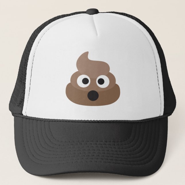 Shocked poop-emoji - Poo cartoon design Trucker Hat (Front)