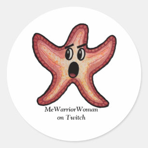 Shocked Starfish, MeWarriorWoman on Twitch Classic Round Sticker