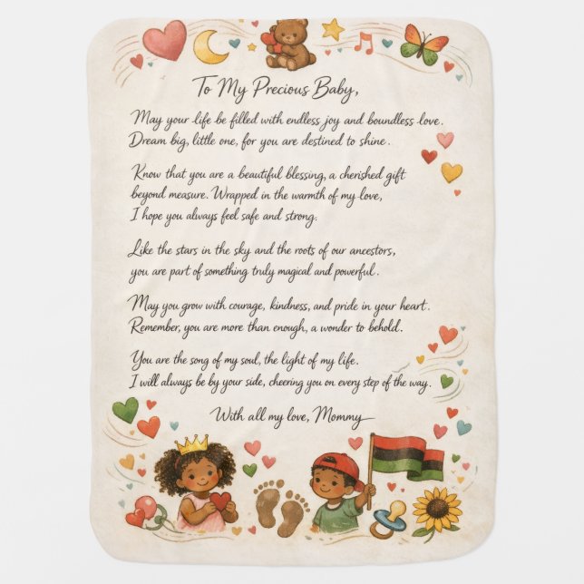 Shocking Black History Month Baby Sec baby blanket (Front)