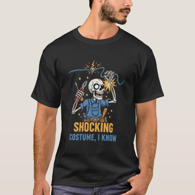 Shocking Costume I Know - Funny Skeleton Electric T-Shirt (Front)