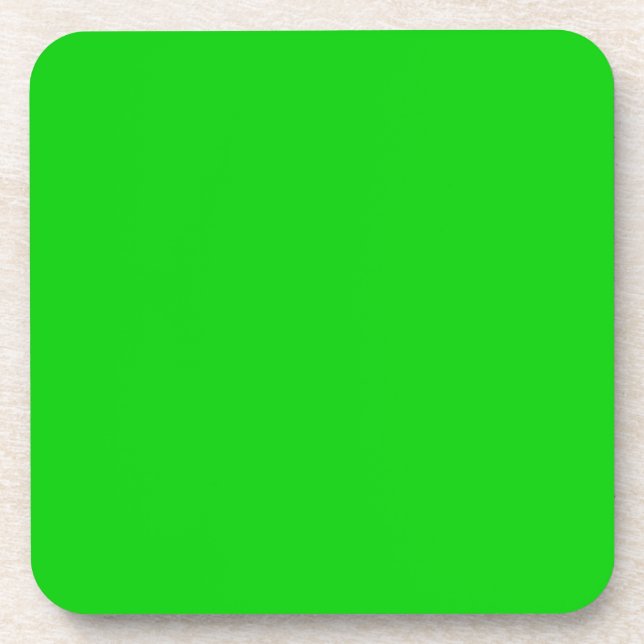 Shocking Green Background template - customise own Coaster (Front)