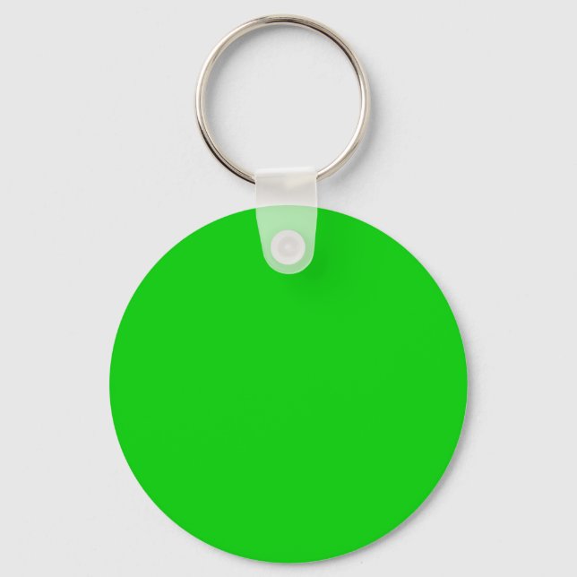Shocking Green Background template - customise own Keychain (Front)