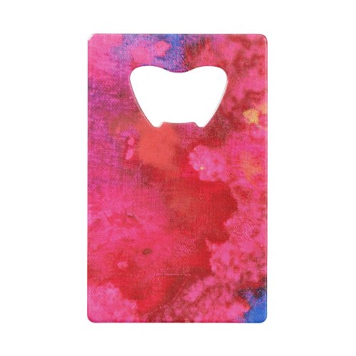 Shocking Hot Neon Pink Abstract Credit Card Bottle Opener