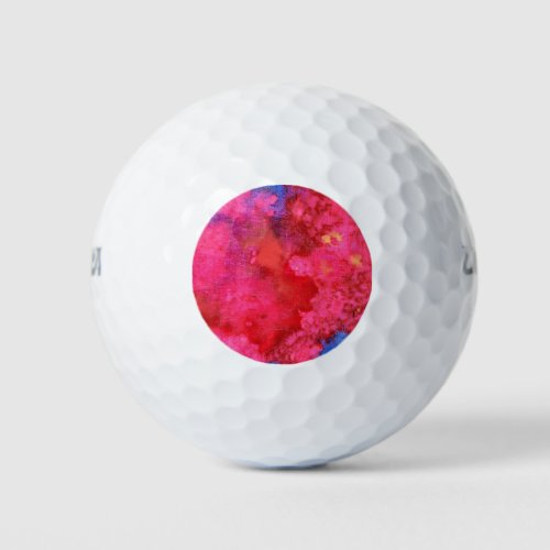 Shocking Hot Neon Pink Abstract Golf Balls
