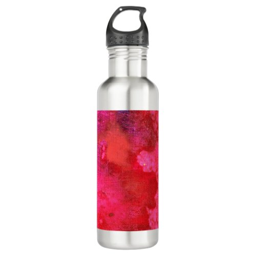 Shocking Hot Neon Pink Abstract Stainless Steel Water Bottle