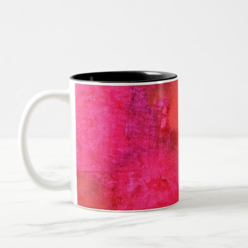 Shocking Hot Neon Pink Abstract Two_Tone Coffee Mug