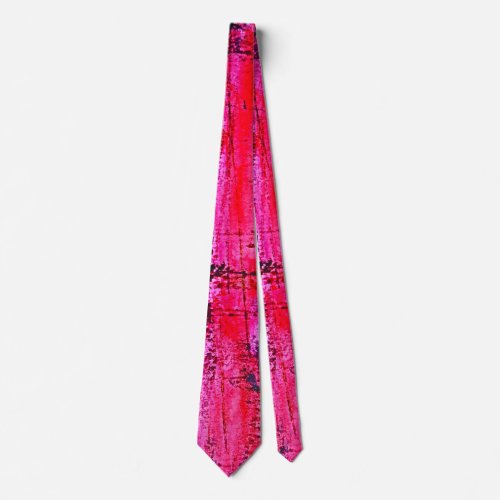 Shocking Hot Neon Pink Crimson modern abstract Neck Tie
