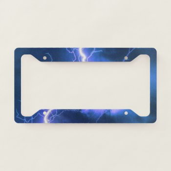 Shocking Lightning Strike License Plate Frame by colorfulworld at Zazzle
