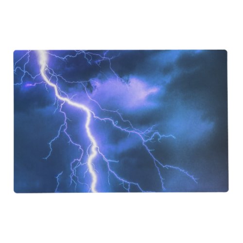 Shocking Lightning Strike License Plate Frame Placemat