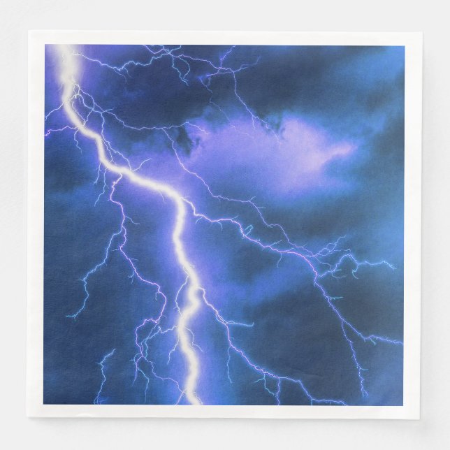 Shocking Lightning Strike Paper Dinner Napkins (Front)