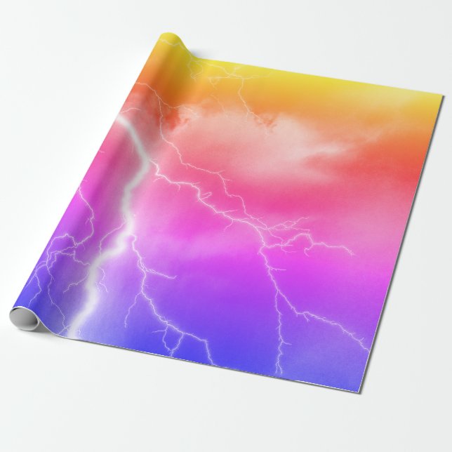 Shocking Lightning Strike  Wrapping Paper (Unrolled)