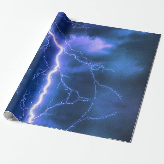 Shocking Lightning Strike  Wrapping Paper (Unrolled)