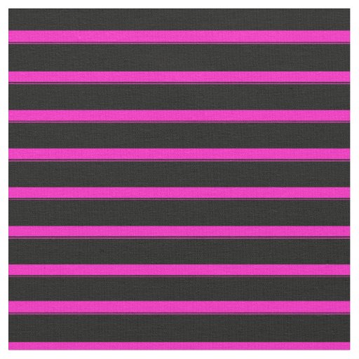 Shocking Pink and Black Stripes Fabric