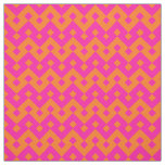 Shocking Pink and Orange Islamic Geometric Pattern Fabric