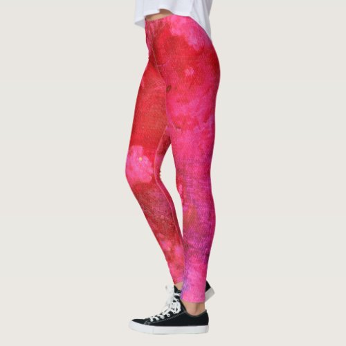 Shocking Pink hot abstract design Leggings