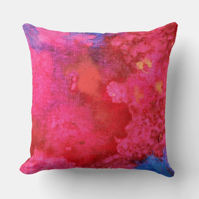 Shocking Pink hot contemporary abstract Throw Pillow (Front)