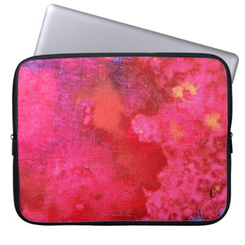 Shocking Pink hot expressive abstract Laptop Sleeve