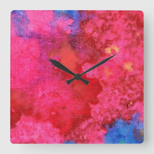 Shocking Pink modern stylish Square Wall Clock