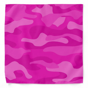 Shocking Pink Monocolor Camo Bandana
